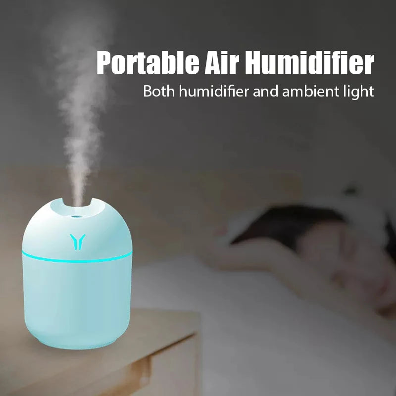 Mini Ultrasonic 250ML Air Humidifier Romantic Light USB Essential Oil