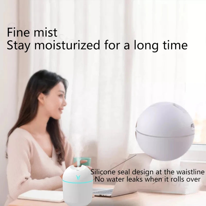 Mini Ultrasonic 250ML Air Humidifier Romantic Light USB Essential Oil